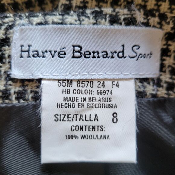 Harve Benard sport wool lined houndstooth maxi pencil zip up skirt, size 8 - Picture 6 of 7